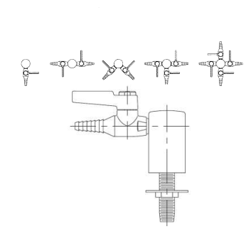 Pure Water Faucets Plastic - L4100-131WS Laboratory Ball Valve Assembly, Deck Mounted