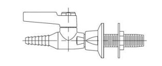 Pure Water Faucets Plastic - L4100-158WS Laboratory Ball Valve Assembly, Panel Mounted