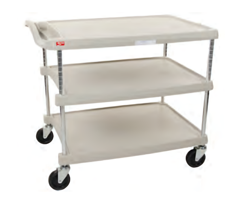 Deep Ledge Polymer Utility Cart - Each cart comes with two labels for easy identification