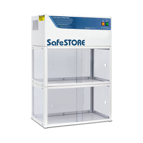 SafeSTORE Vented Chemical Storage Cabinets - The SafeSTORE Series of vented filtering storage cabinets offers an economical solution for storage of toxic, noxious and odorous chemicals in the laboratory.