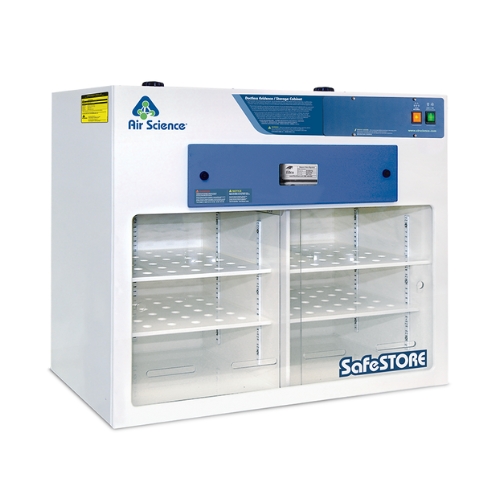 SafeSTORE Vented Chemical Storage Cabinets - The SafeSTORE Series of vented filtering storage cabinets offers an economical solution for storage of toxic, noxious and odorous chemicals in the laboratory.