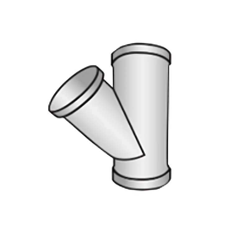 Ductwork and Venting - PVC 45 degree WYE lateral for joining common ductwork in multiple hood designs.