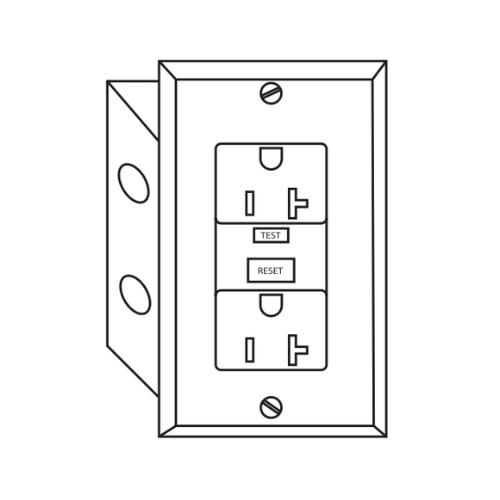 120 volt 20 Amp Ground Fault Interrupter (GFI) Duplex Outlet Standard Black color with cover Part #GFI