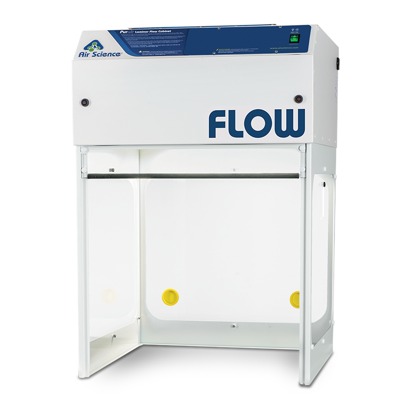 Air Science Laminar Flow Hood - The Purair FLOW Series vertical laminar flow cabinets are compact and are ideal for use in laboratory environments where space is limited. They are designed to use HEPA filtration to protect equipment and other contents of the work zone from particulates.