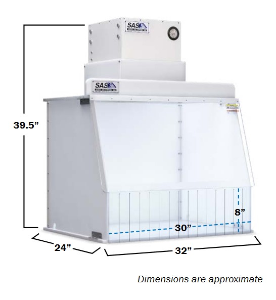 Sentry Air Systems Laminar Flow - The Portable Clean Room Hood offers up to an ISO Class 5 cleanroom to help protect the process from outside contamination and particulate.